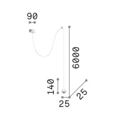 Ideal-Lux - Lampada a sospensione ARCHIMEDE SP SFERA , 9 x 9 x h38 cm,<Dmora Cheap