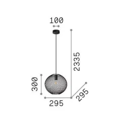 Ideal-Lux - Lampada a sospensione NET SP1 D29 , 30 x 30 x h54 cm,<Dmora Flash Sale