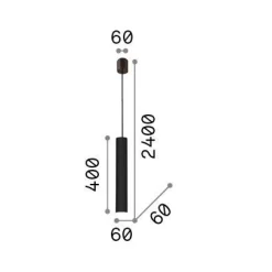 Ideal-Lux - Lampada a sospensione LOOK SP1 D06 NICKEL, 6 x 6 x h65 cm,<Dmora Best