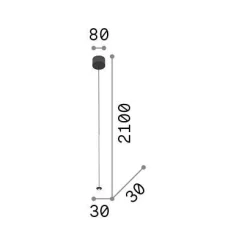 Ideal-Lux - Lampada a sospensione RUBBER MSP1 SMALL , 8 x 8 x h210 cm,<Dmora Shop