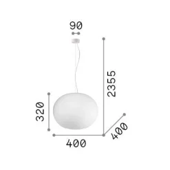 Ideal-Lux - Lampada a sospensione COTTON SP1 D40 , 40 x 40 x h236 cm,<Dmora Sale