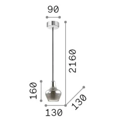 Ideal-Lux - Lampada a sospensione LIDO-2 SP1, 13 x 13 x h41 cm,<Dmora Cheap