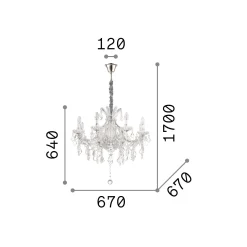 Ideal-Lux - Lampada a sospensione NAPOLEON SP8 , 67 x 67 x h89 cm,<Dmora Sale