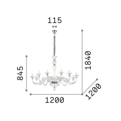 Ideal-Lux - Lampada a sospensione BRIGITTA SP12 , 120 x 120 x h110 cm,<Dmora Sale
