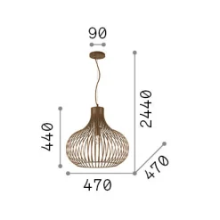 Ideal-Lux - Lampada a sospensione ONION SP1 D47, 47 x 47 x h69 cm,<Dmora Hot