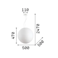 Ideal-Lux - Lampada a sospensione CARTA SP1 D50, 50 x 50 x h72 cm,<Dmora Flash Sale