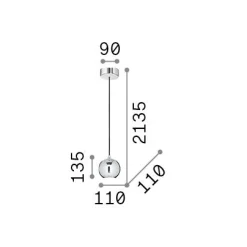 Ideal-Lux - Lampada a sospensione MR JACK SP1 SMALL , 11 x 11 x h39 cm,<Dmora Sale