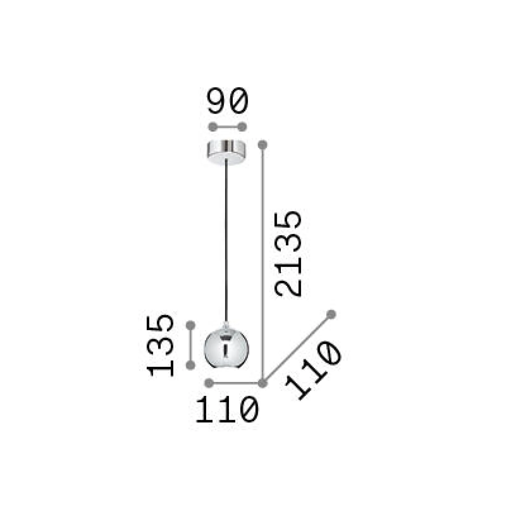 Ideal-Lux - Lampada a sospensione MR JACK SP1 SMALL , 11 x 11 x h39 cm,<Dmora Sale
