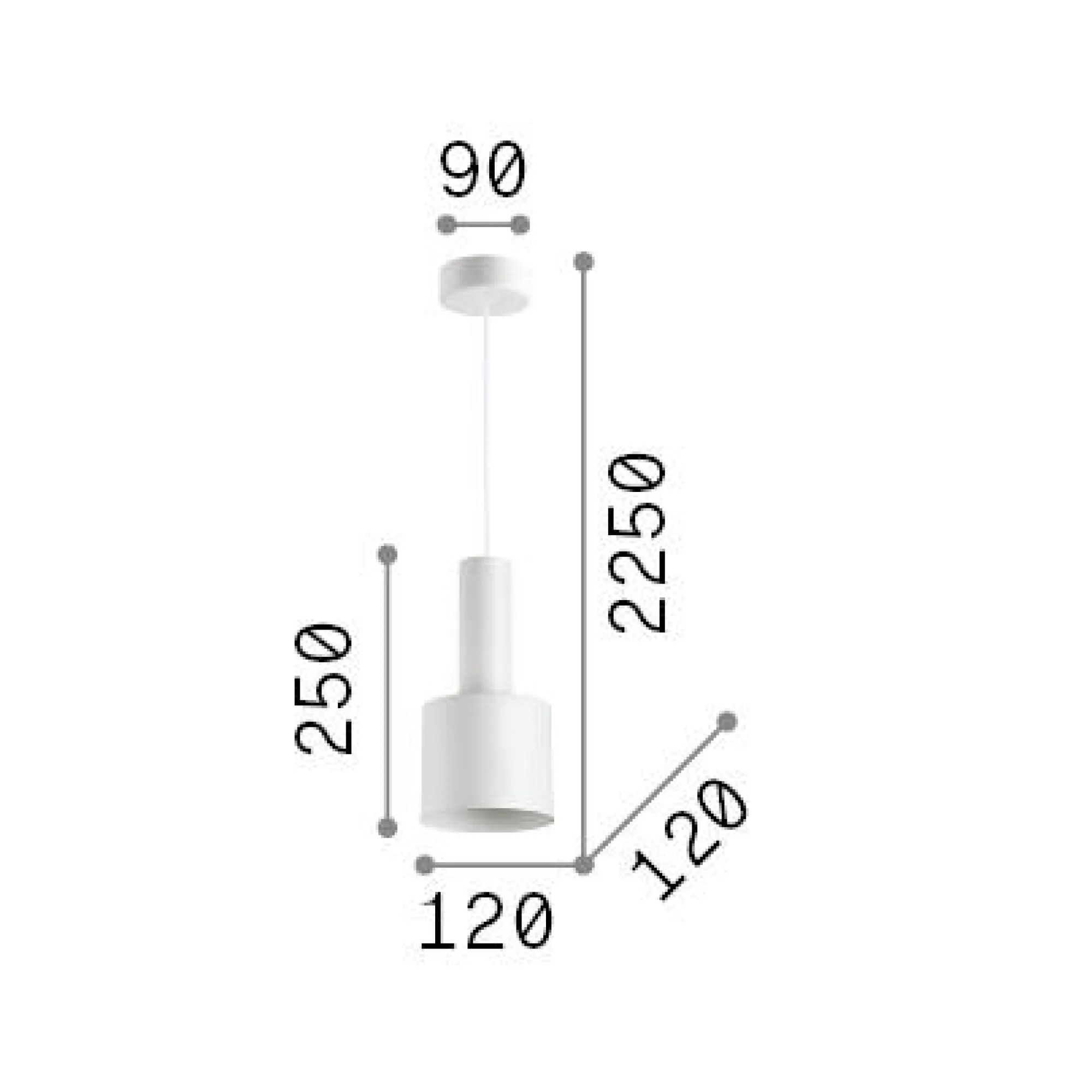 Ideal-Lux - Lampada a sospensione HOLLY SP1 , 12 x 12 x h50 cm,<Dmora Best