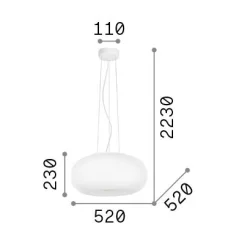 Ideal-Lux - Lampada a sospensione ULISSE SP3 D52, 52 x 52 x h48 cm,<Dmora Best