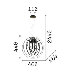 Ideal-Lux - Lampada a sospensione DISCO SP1 , 46 x 46 x h69 cm,<Dmora New