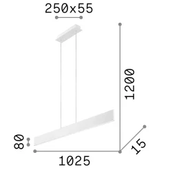 Ideal-Lux - Lampada a sospensione DESK SP1 , 103 x 2 x h33 cm,<Dmora Cheap