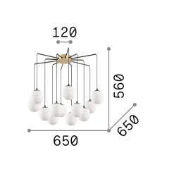 Ideal-Lux - Lampada a sospensione RHAPSODY SP12, 65 x 65 x h67 cm,<Dmora Store