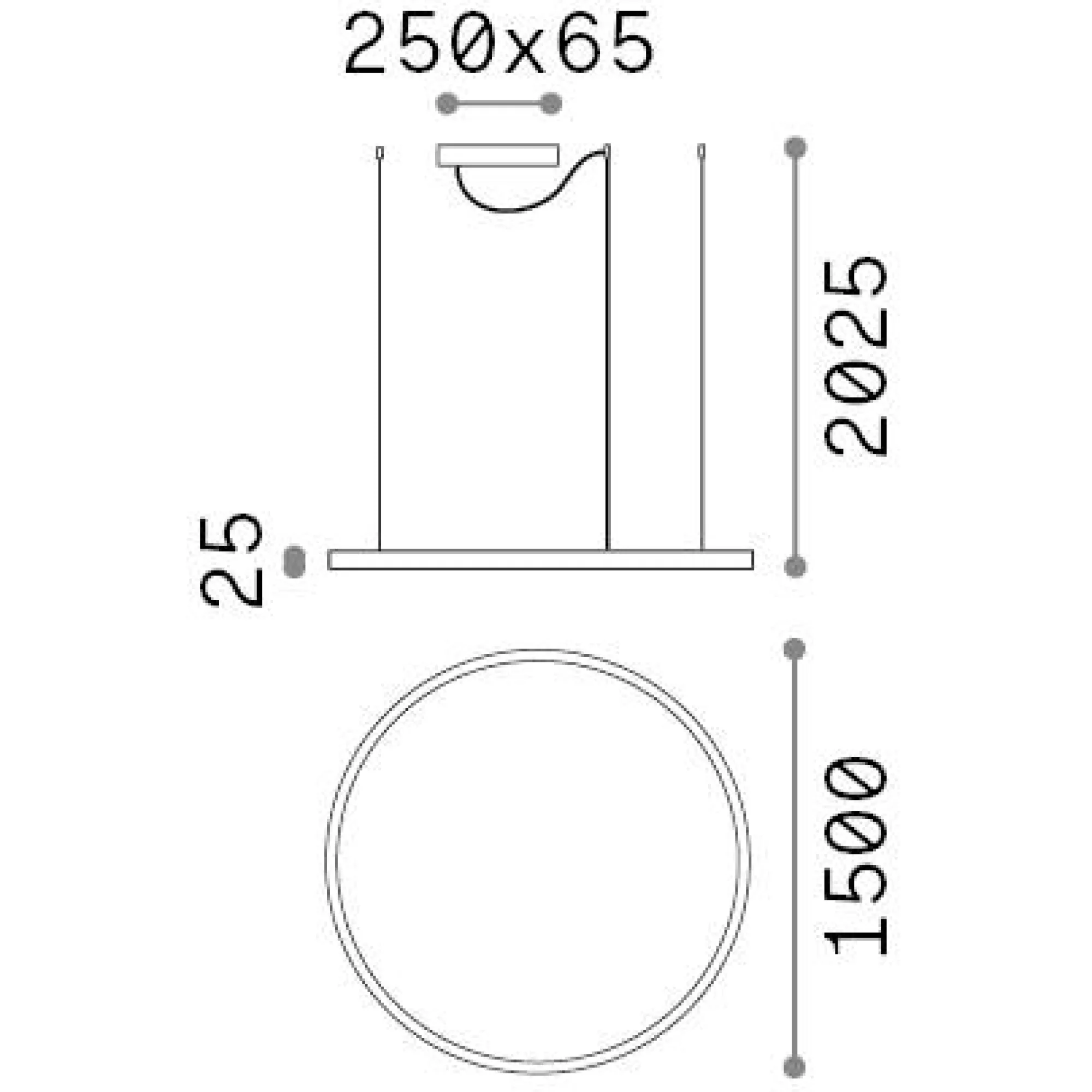 Ideal-Lux - Lampada a sospensione ORACLE SLIM SP D150 ROUND 4000K ON-OFF BK, 150 x 150 x h28 cm,<Dmora Cheap