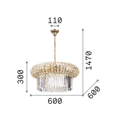 Ideal-Lux - Lampada a sospensione NABUCCO SP12, 60 x 60 x h55 cm,<Dmora Clearance