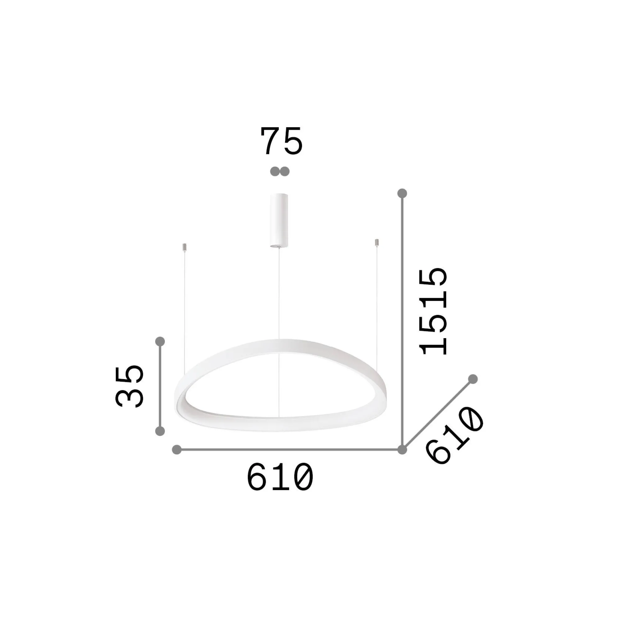 Ideal-Lux - Lampada a sospensione GEMINI SP D061 ON-OFF , 61 x 61 x h29 cm,<Dmora Online