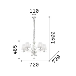 Ideal-Lux - Lampada a sospensione PEGASO SP5 , 72 x 72 x h74 cm,<Dmora Cheap
