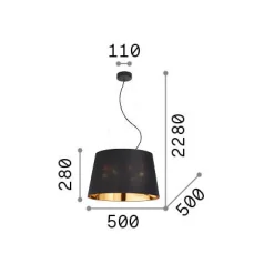 Ideal-Lux - Lampada a sospensione NORDIK SP4, 50 x 50 x h53 cm,<Dmora Outlet