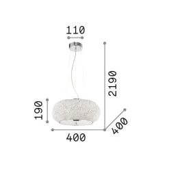 Ideal-Lux - Lampada a sospensione PASHA' SP6 , 40 x 40 x h44 cm,<Dmora Cheap