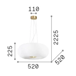 Ideal-Lux - Lampada a sospensione ARIZONA SP5, 52 x 52 x h48 cm,<Dmora Discount