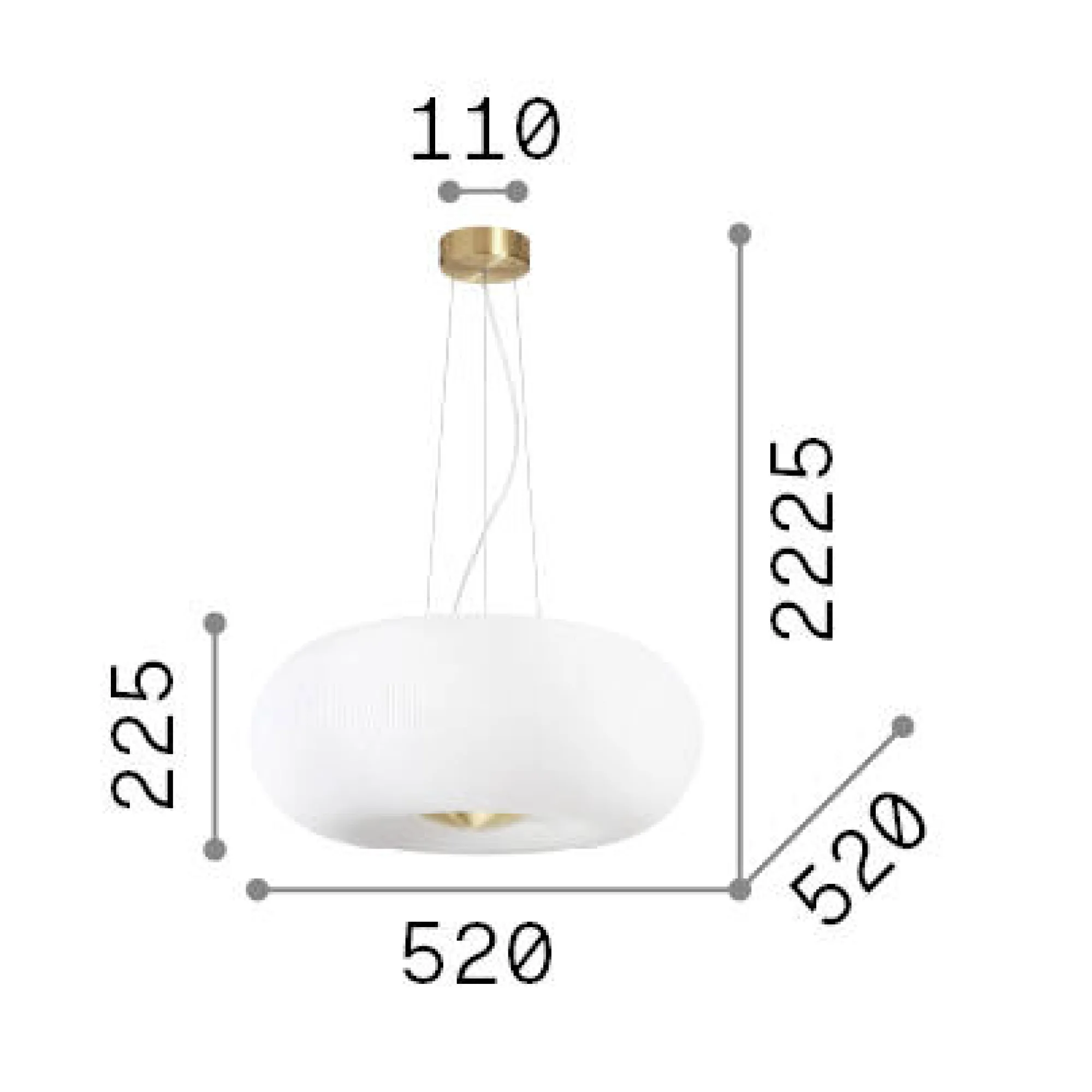Ideal-Lux - Lampada a sospensione ARIZONA SP5, 52 x 52 x h48 cm,<Dmora Discount