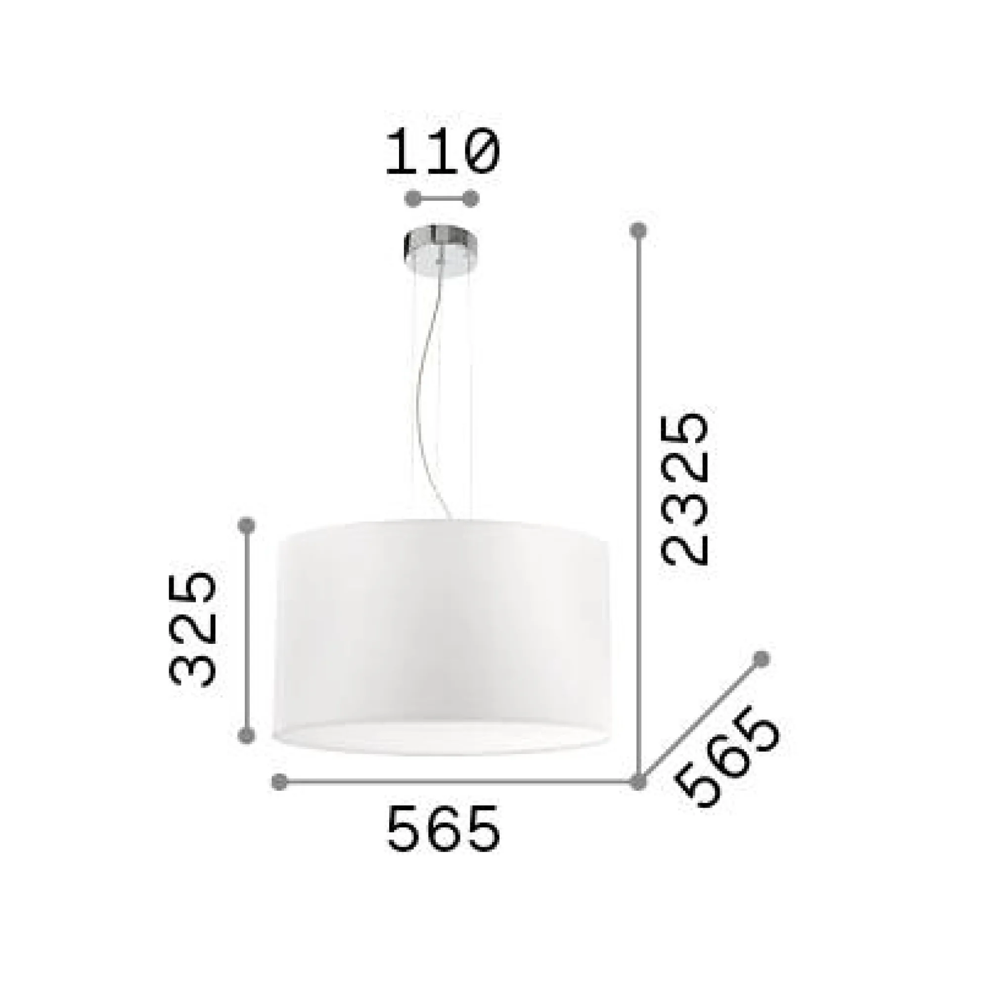 Ideal-Lux - Lampada a sospensione WHEEL SP5, 57 x 57 x h58 cm,<Dmora Clearance