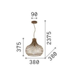 Ideal-Lux - Lampada a sospensione ONION SP1 D38, 38 x 38 x h63 cm,<Dmora Sale