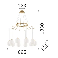 Ideal-Lux - Lampada a sospensione KAROUSEL SP10, 83 x 83 x h122 cm,<Dmora Flash Sale