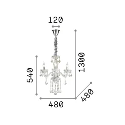 Ideal-Lux - Lampada a sospensione TIEPOLO SP3, 48 x 48 x h79 cm,<Dmora Shop