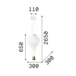 Ideal-Lux - Lampada a sospensione DREAM BIG SP1 D30, 30 x 30 x h90 cm,<Dmora Best