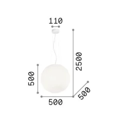 Ideal-Lux - Lampada a sospensione MAPA SP1 D50, 50 x 50 x h75 cm,<Dmora New