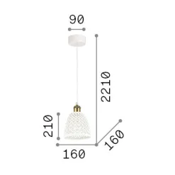 Ideal-Lux - Lampada a sospensione LUGANO SP1 D16, 16 x 16 x h46 cm,<Dmora Cheap