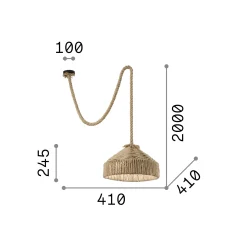 Ideal-Lux - Lampada a sospensione CANAPA SP1, 41 x 41 x h50 cm,<Dmora Shop