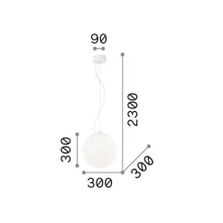 Ideal-Lux - Lampada a sospensione MAPA SP1 D30, 30 x 30 x h55 cm,<Dmora Best