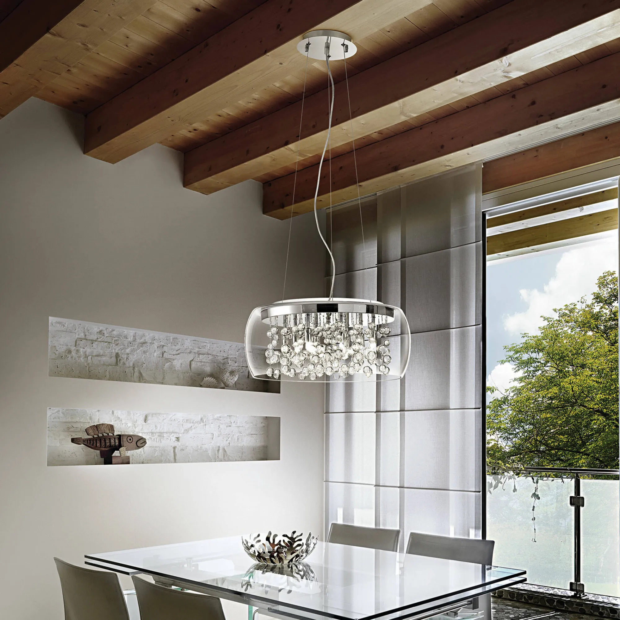 Ideal-Lux - Lampada a sospensione AUDI-80 SP8 , 50 x 50 x h45 cm,<Dmora Clearance