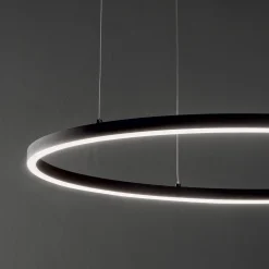 Ideal-Lux - Lampada a sospensione ORACLE SLIM SP D090 ROUND 3000K ON-OFF BK, 90 x 90 x h28 cm,<Dmora Shop