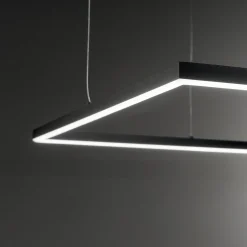 Ideal-Lux - Lampada a sospensione ORACLE SLIM SP D070 SQUARE 3000K ON-OFF BK, 70 x 70 x h28 cm,<Dmora Clearance