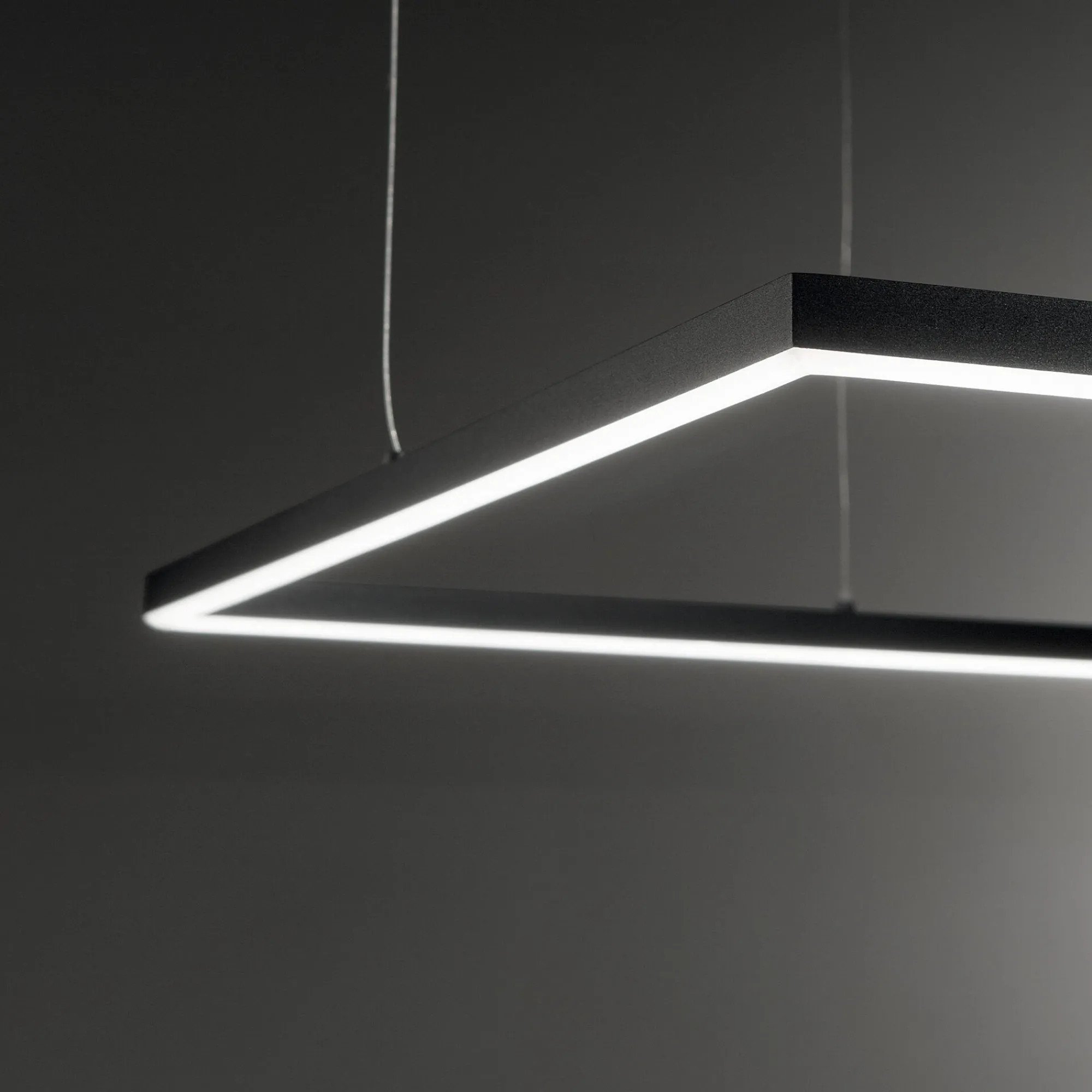 Ideal-Lux - Lampada a sospensione ORACLE SLIM SP D070 SQUARE 3000K ON-OFF BK, 70 x 70 x h28 cm,<Dmora Clearance