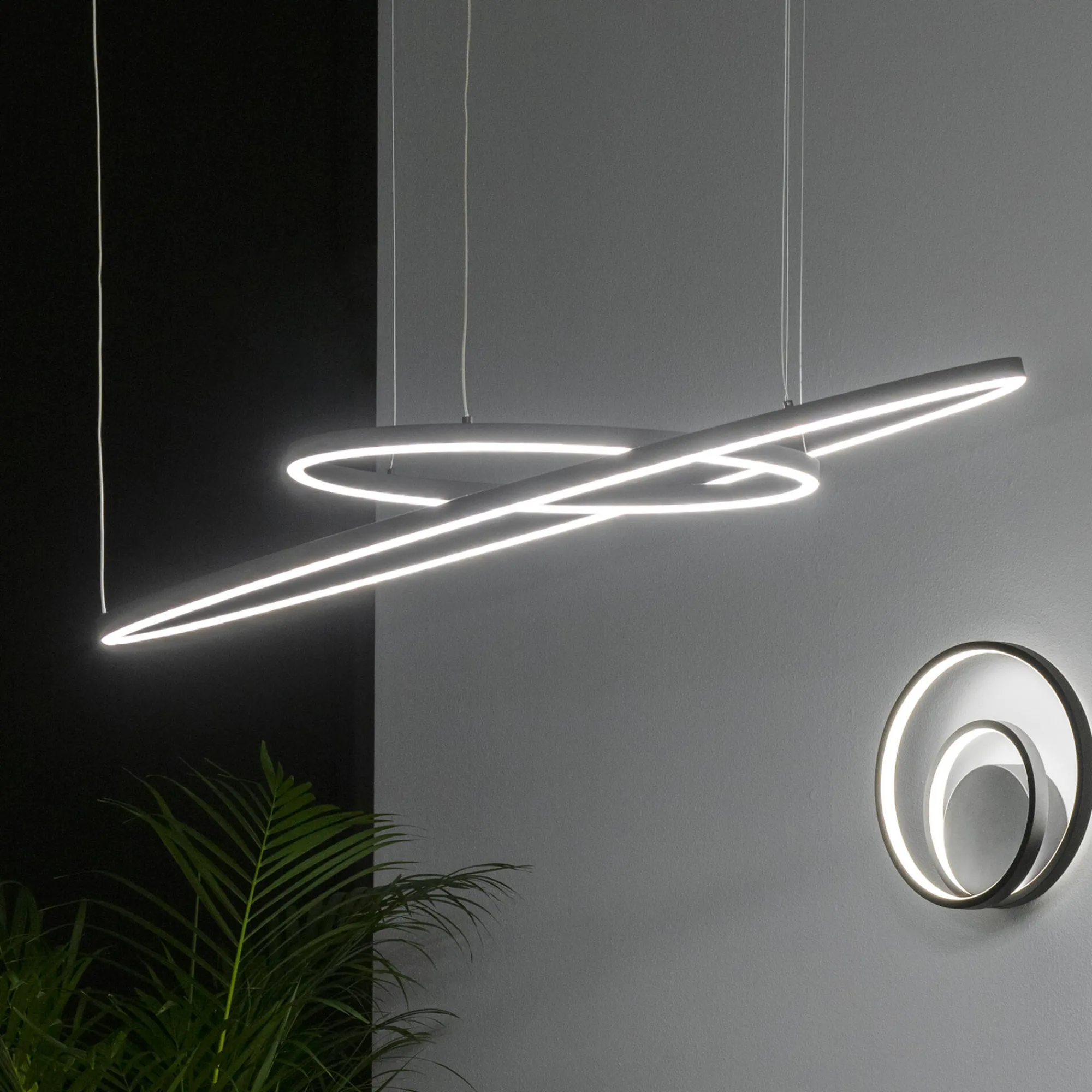Ideal-Lux - Lampada a sospensione ORACLE SLIM SP D150 ROUND 3000K DALI BK, 150 x 150 x h28 cm,<Dmora Store