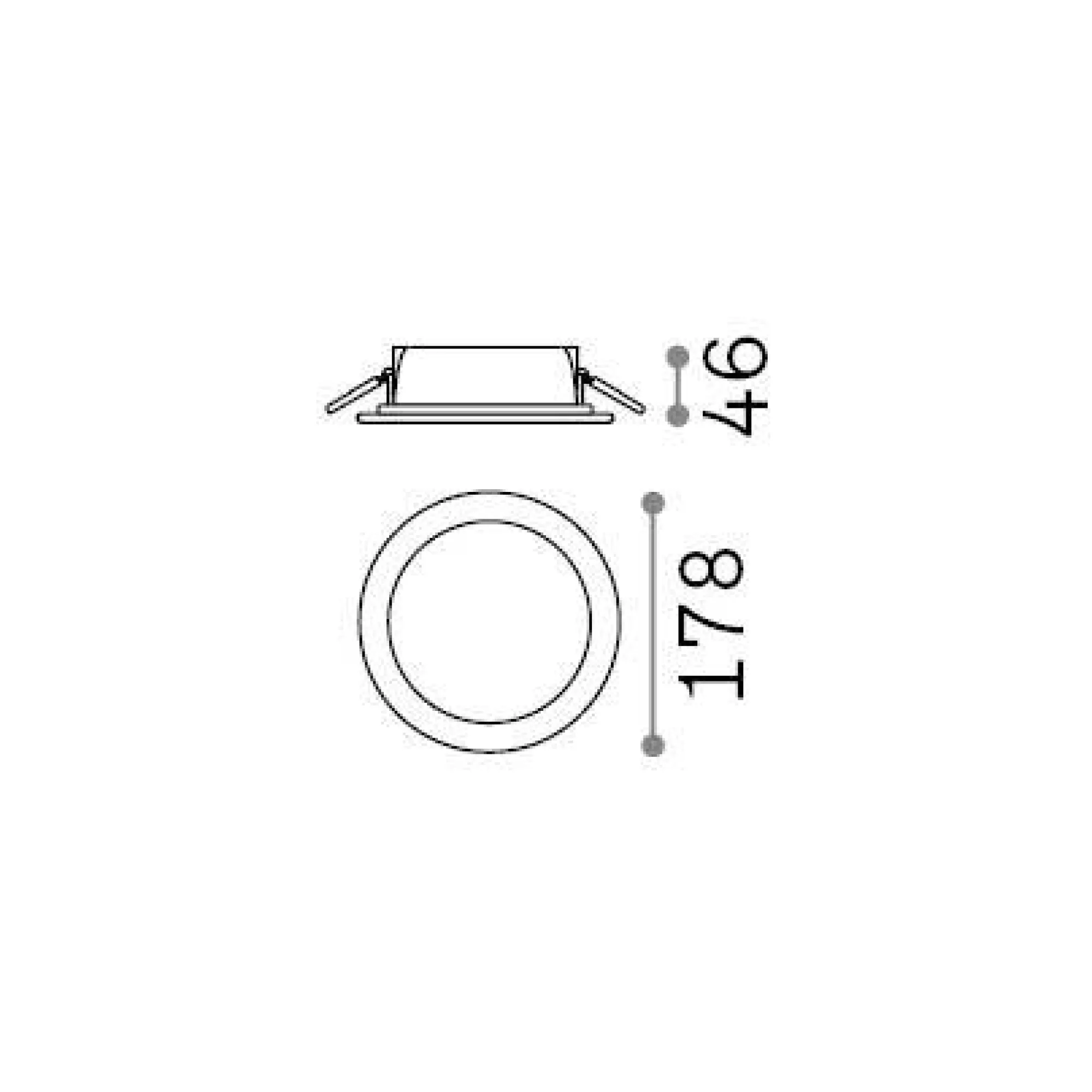 Ideal-Lux - Lampada da incasso BASIC FI IP65 15W ROUND, 18 x 18 x h5 cm,<Dmora Cheap