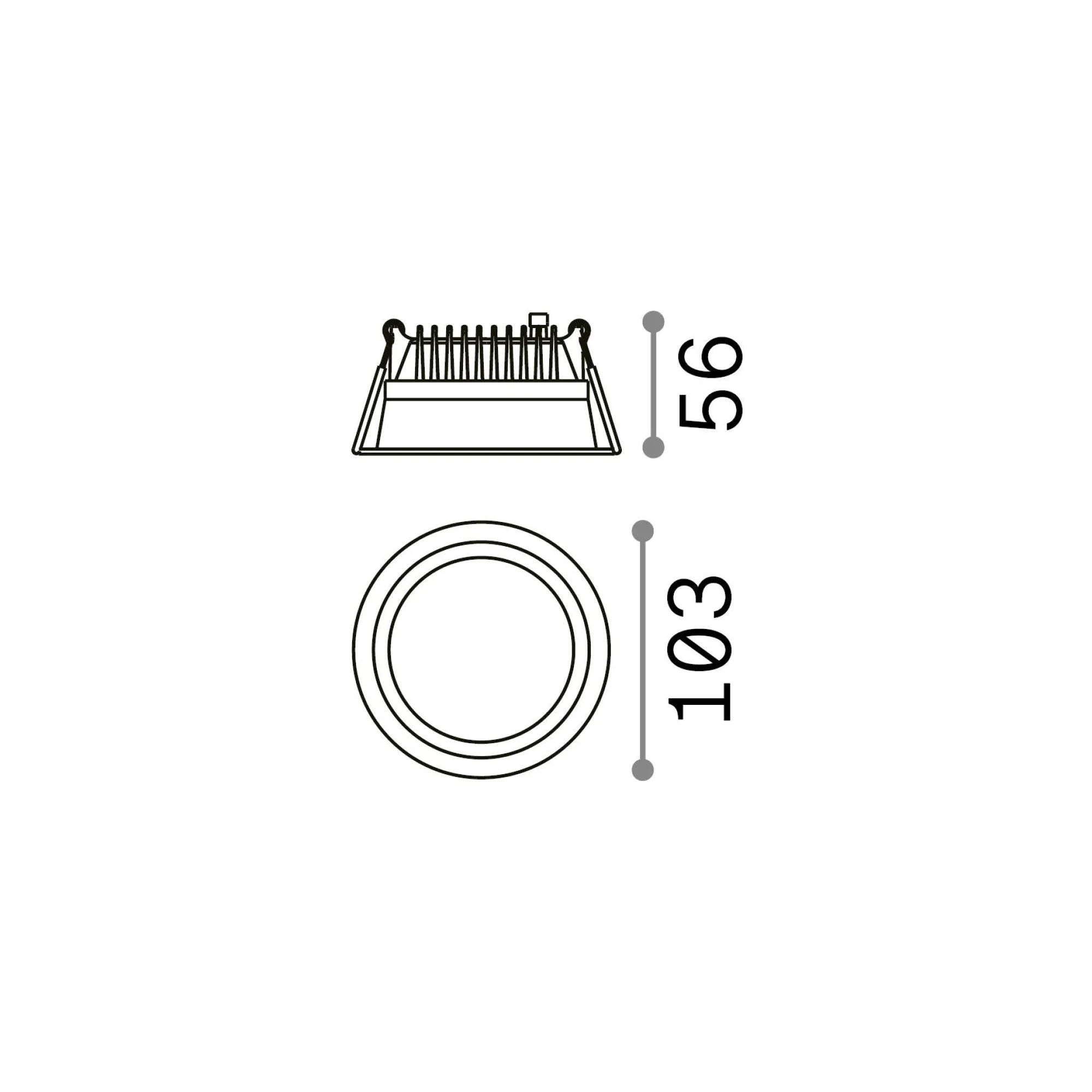 Ideal-Lux - Lampada da incasso DEEP FI 10W 4000K, 10 x 10 x h6 cm,<Dmora Hot