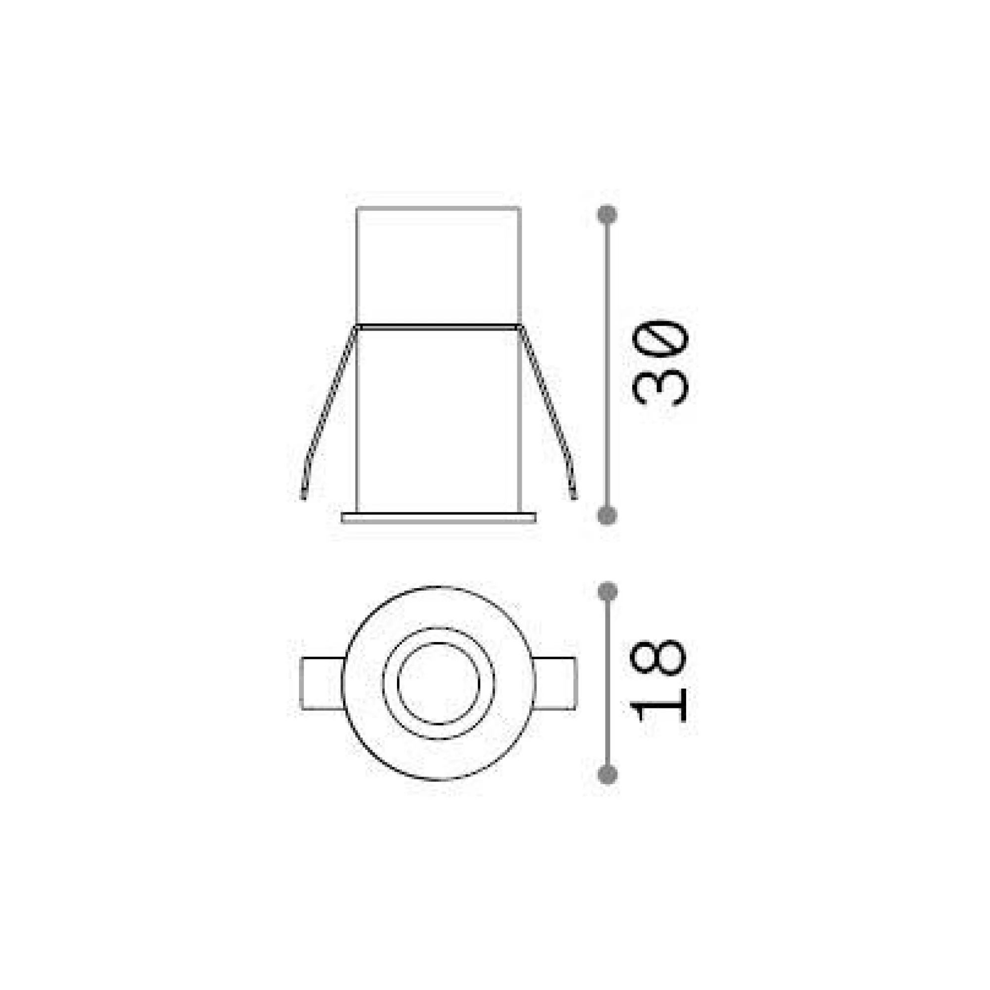 Ideal-Lux - Lampada da incasso ONE 2W D1.8, 2 x 2 x h3 cm,<Dmora Hot