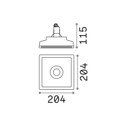 Ideal-Lux - Lampada da incasso ZEPHYR FI D20, 20 x 20 x h12 cm,<Dmora Shop