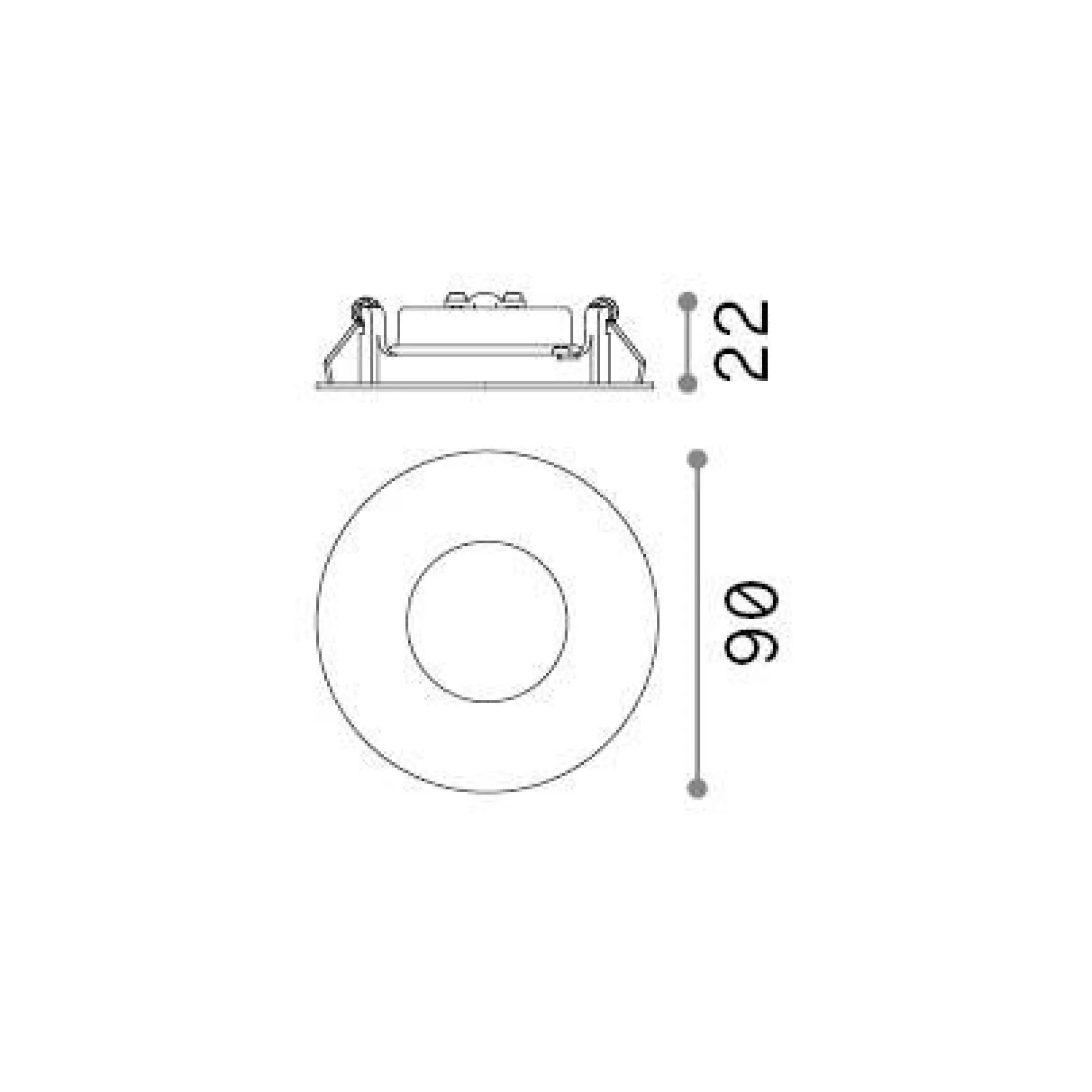 Ideal-Lux - Lampada da incasso CHILL FI 4000K WH, 9 x 9 x h2 cm,<Dmora Online