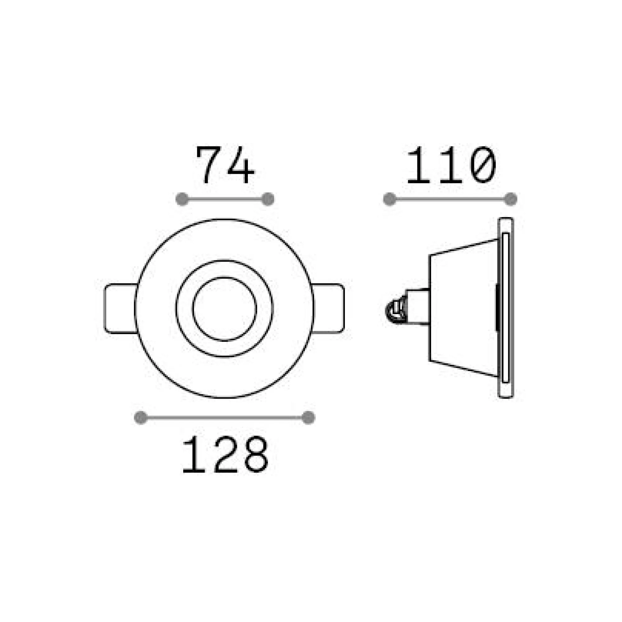 Ideal-Lux - Lampada da incasso SAMBA FI ROUND D74, 13 x 13 x h11 cm,<Dmora Shop