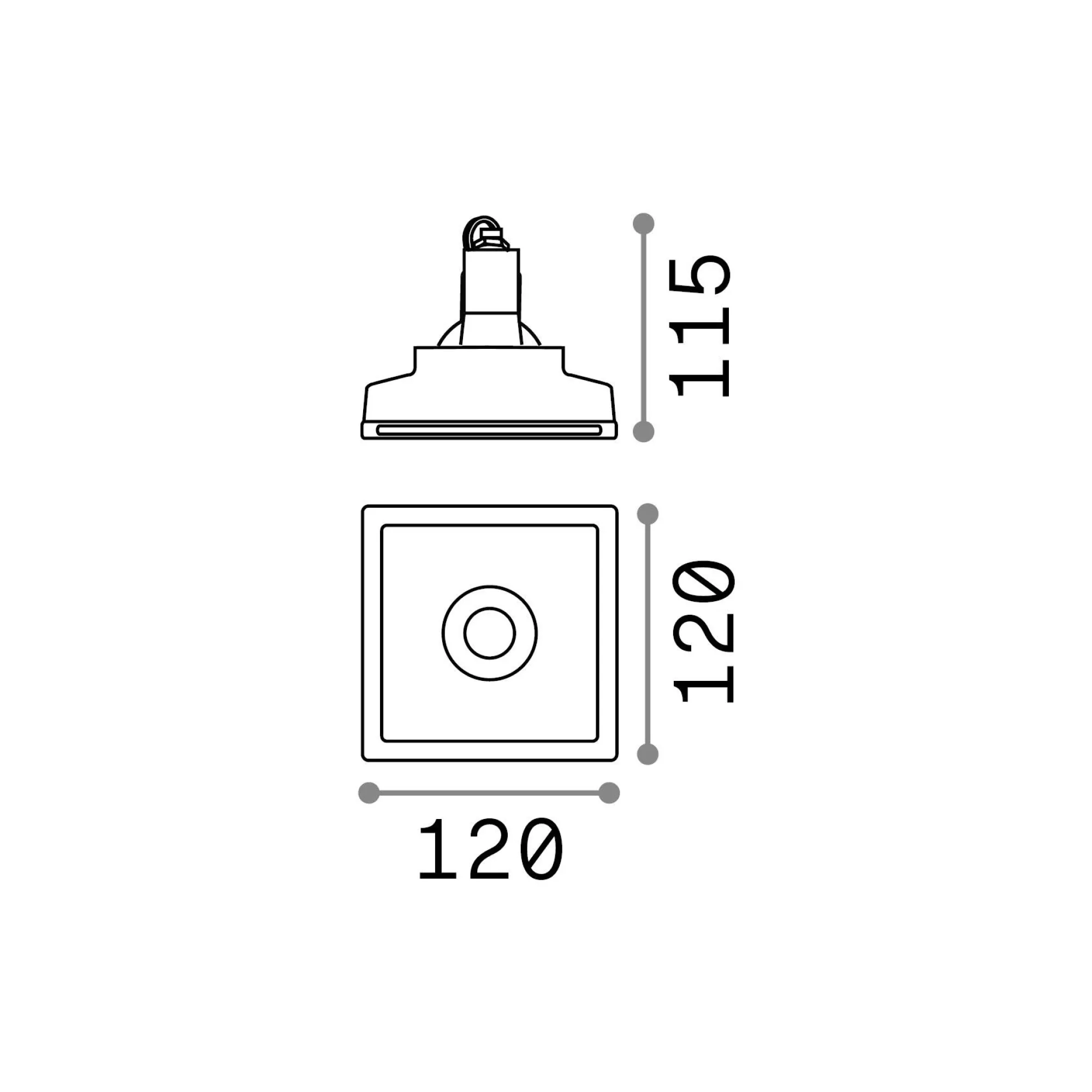 Ideal-Lux - Lampada da incasso ZEPHYR FI D12, 12 x 12 x h12 cm,<Dmora Online