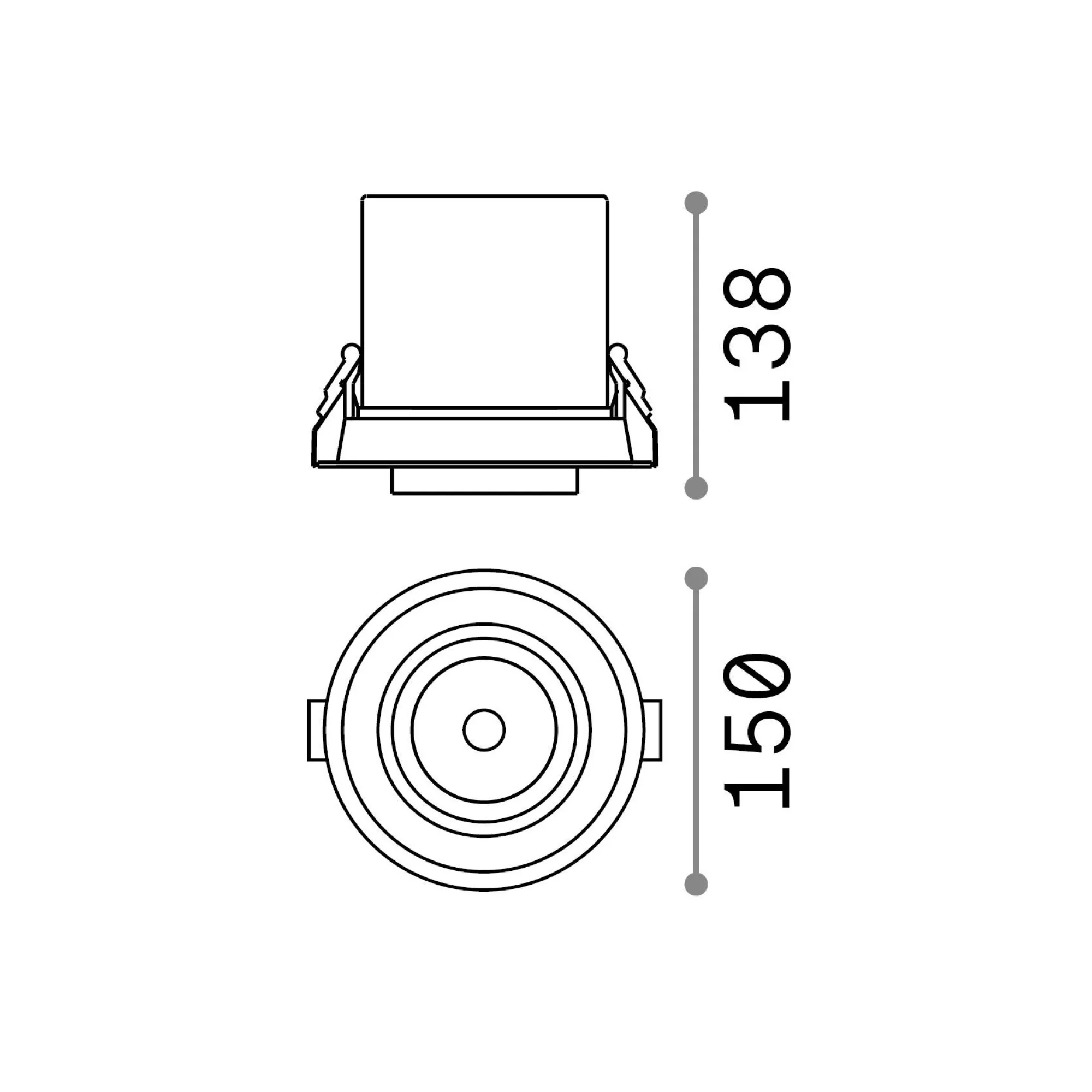 Ideal-Lux - Lampada da incasso NOVA FI 30W 3000K BK, 15 x 15 x h14 cm,<Dmora Store