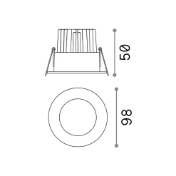 Ideal-Lux - Lampada da incasso ROOM-65 FI ROUND BK, 10 x 10 x h5 cm,<Dmora Best