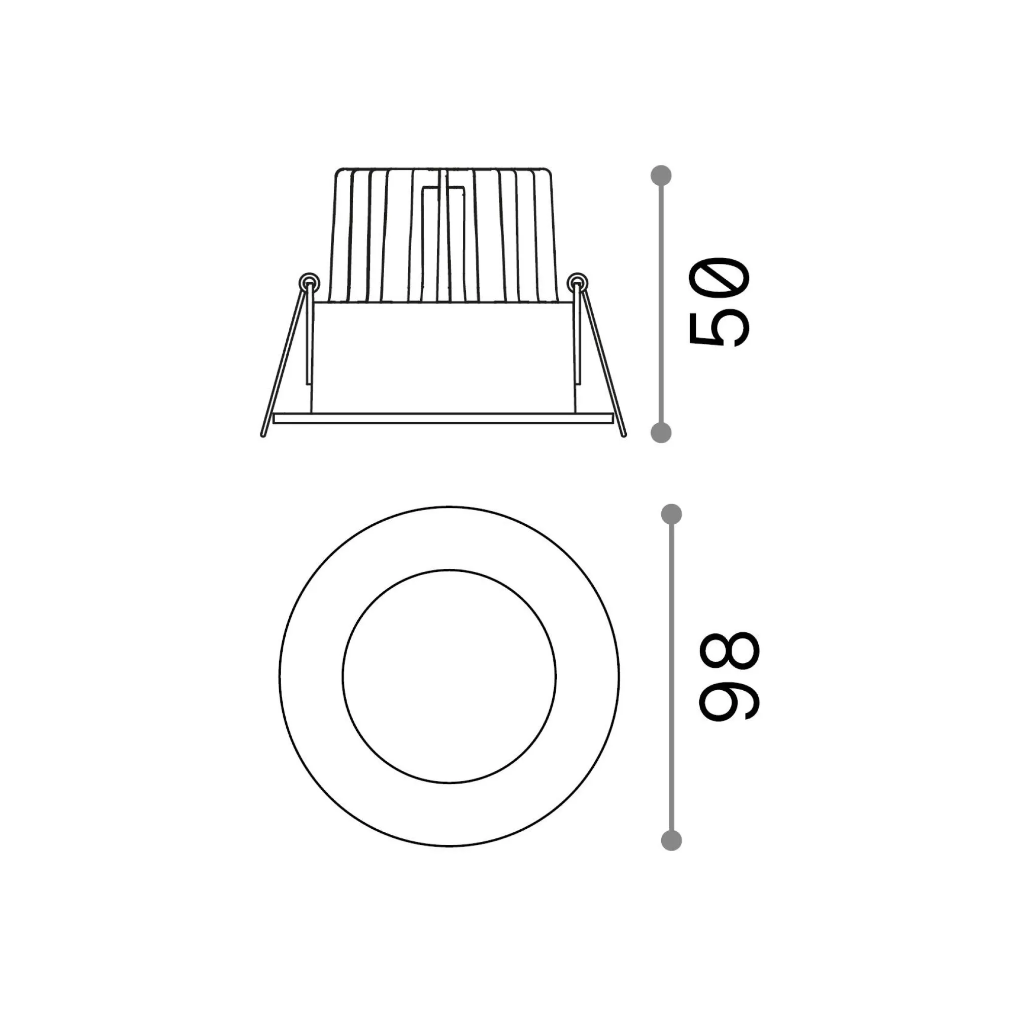 Ideal-Lux - Lampada da incasso ROOM-65 FI ROUND BK, 10 x 10 x h5 cm,<Dmora Best