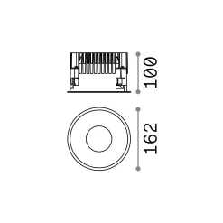 Ideal-Lux - Lampada da incasso OFF FI 28W 4000K BK, 16 x 16 x h10 cm,<Dmora Sale